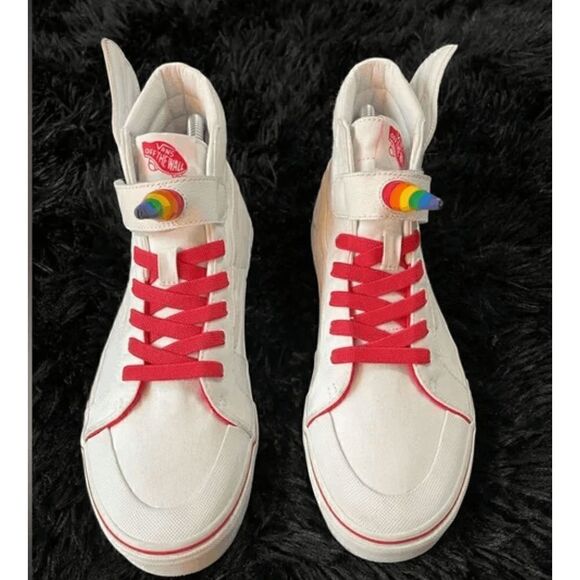 EUC Vans Rainbow Unicorn Wings White High-Top Sneakers - Picture 4 of 10